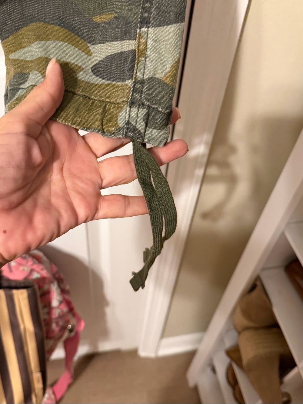 MOTHER Camo Cargo Pants in Olive & Khaki - Picture 3 of 5